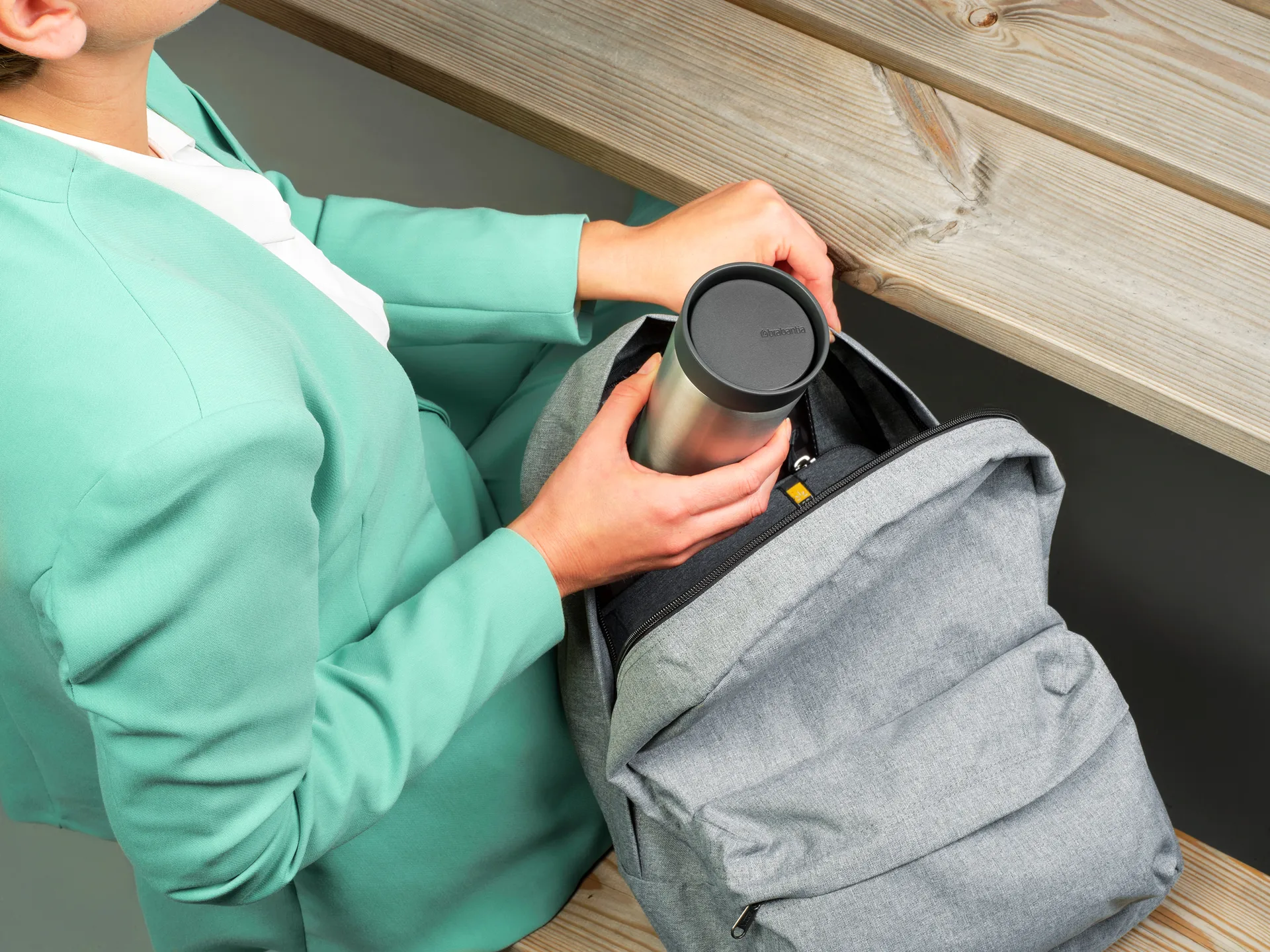 Taza térmica Make & Take 36 cl, Gris oscuro Brabantia