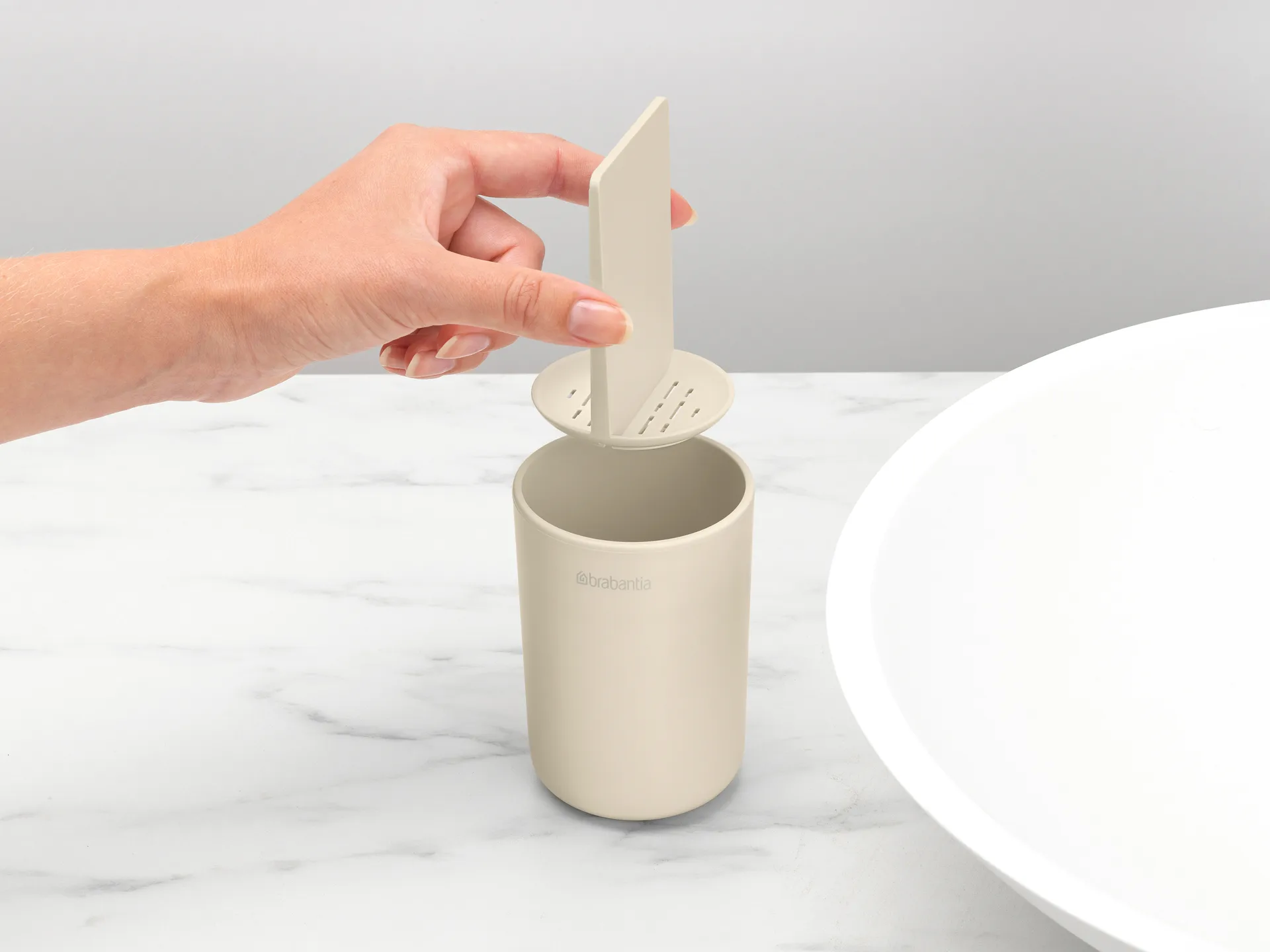 Vaso para cepillos de dientes ReNew Brabantia, Soft Beige Brabantia