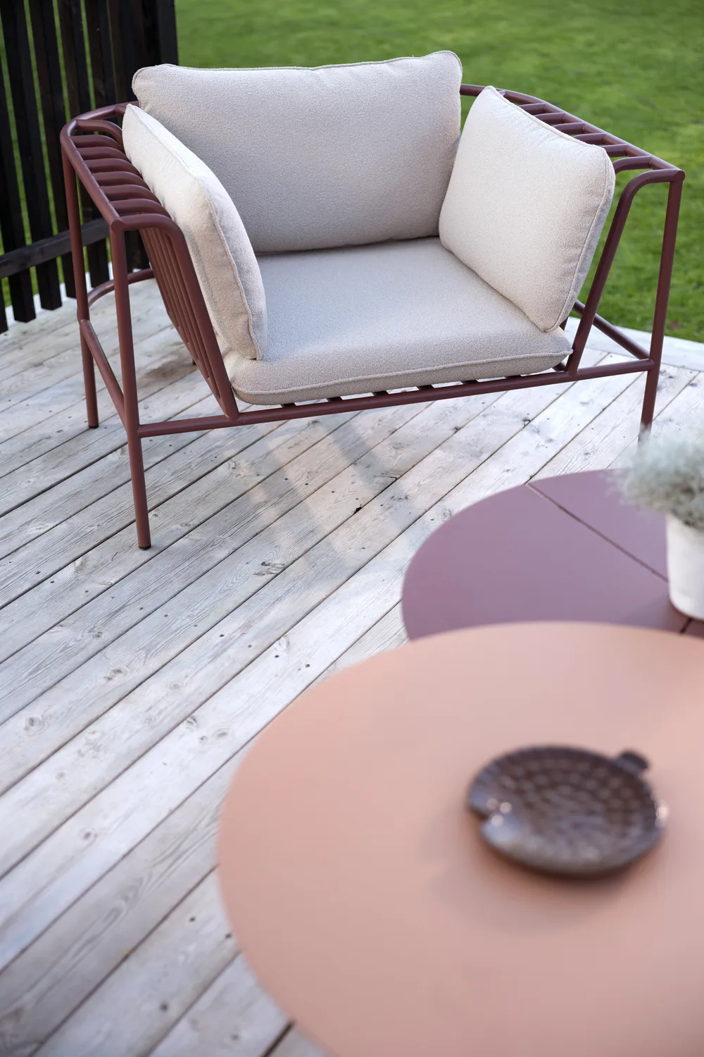 Butaca Collier, Zin red-teddy beige Brafab