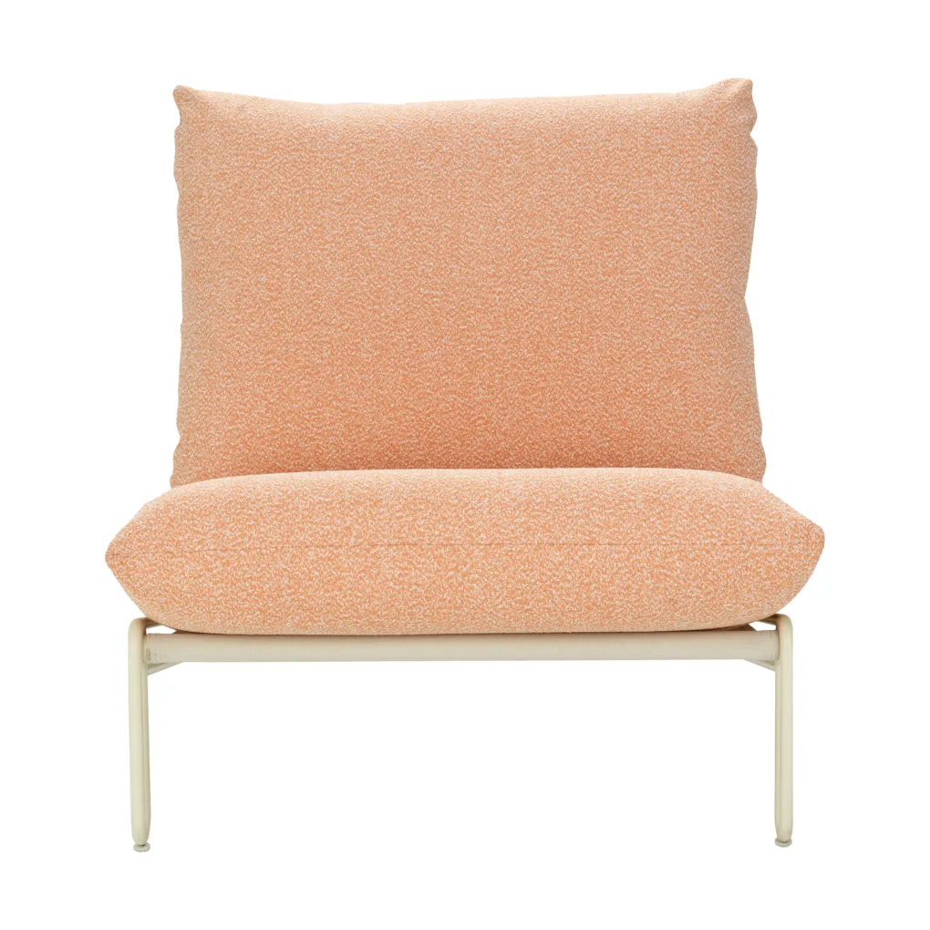 Butaca lounge Blixt, Pearl white-teddy orange Brafab
