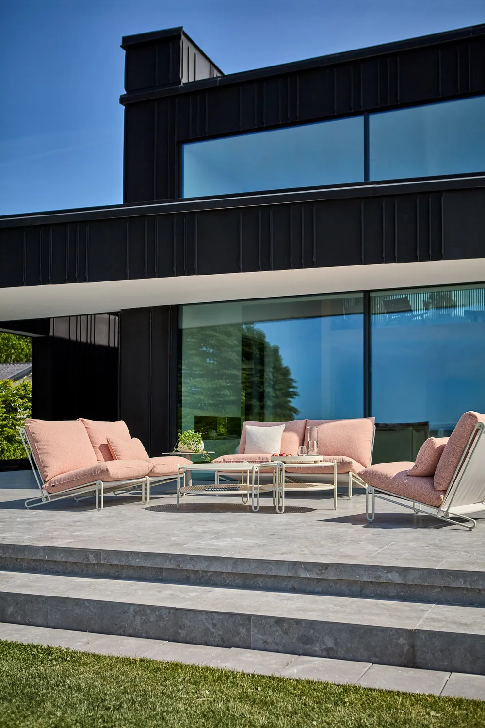 Butaca lounge Blixt, Pearl white-teddy orange Brafab