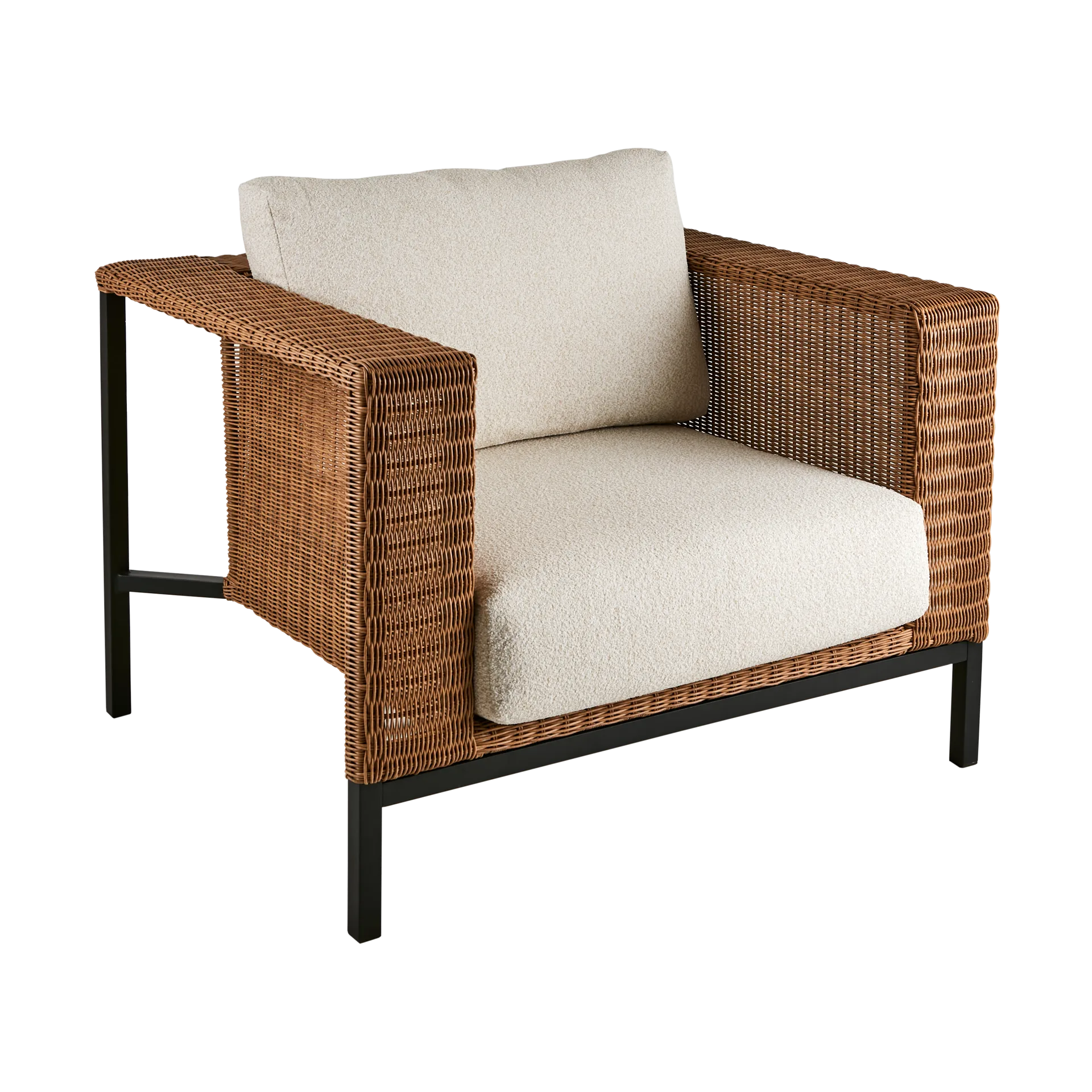 Butaca Lounge Shell, Teddy rice-negro Brafab