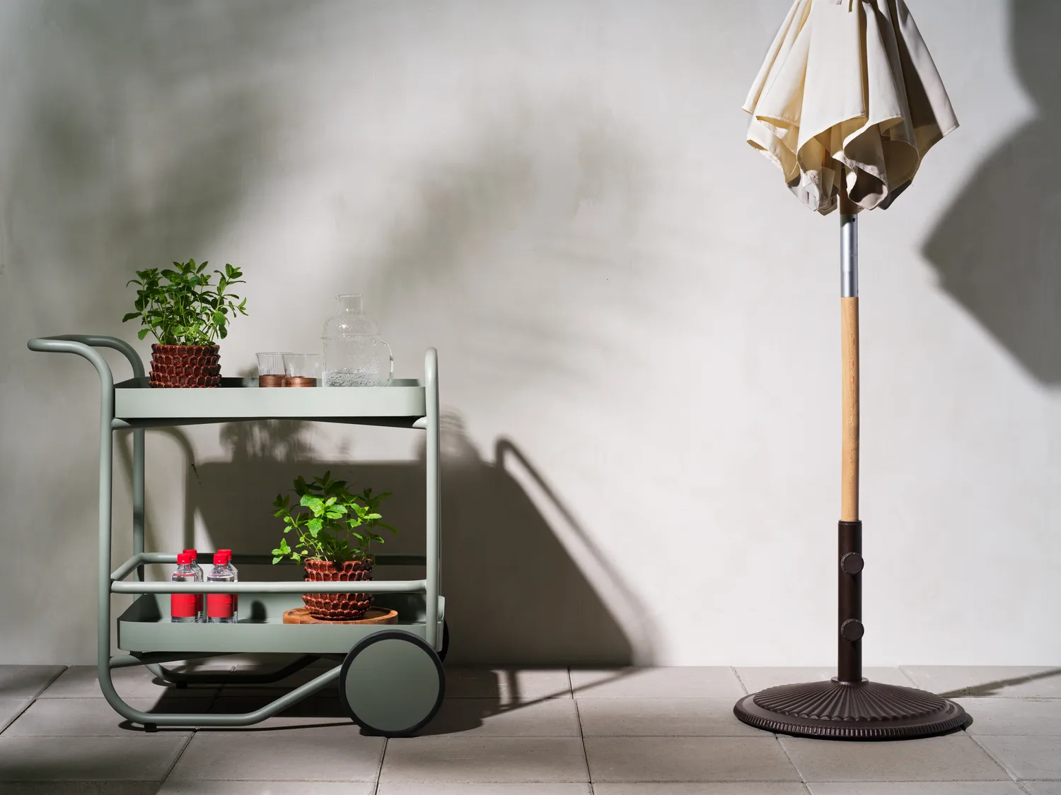 Carrito de servicio Trolly 88x59 cm, Dusty green Brafab