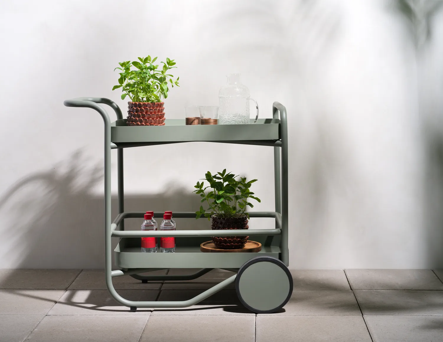 Carrito de servicio Trolly 88x59 cm, Dusty green Brafab