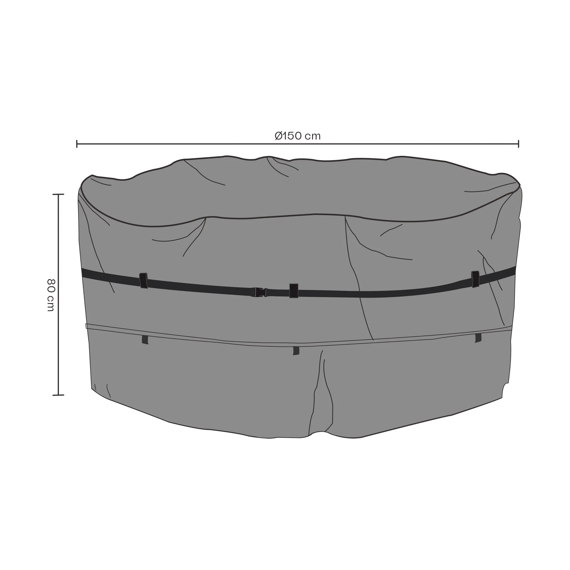 Funda protectora para Brafab conjunto de mesa y sillas, Negro 150x80 cm Brafab