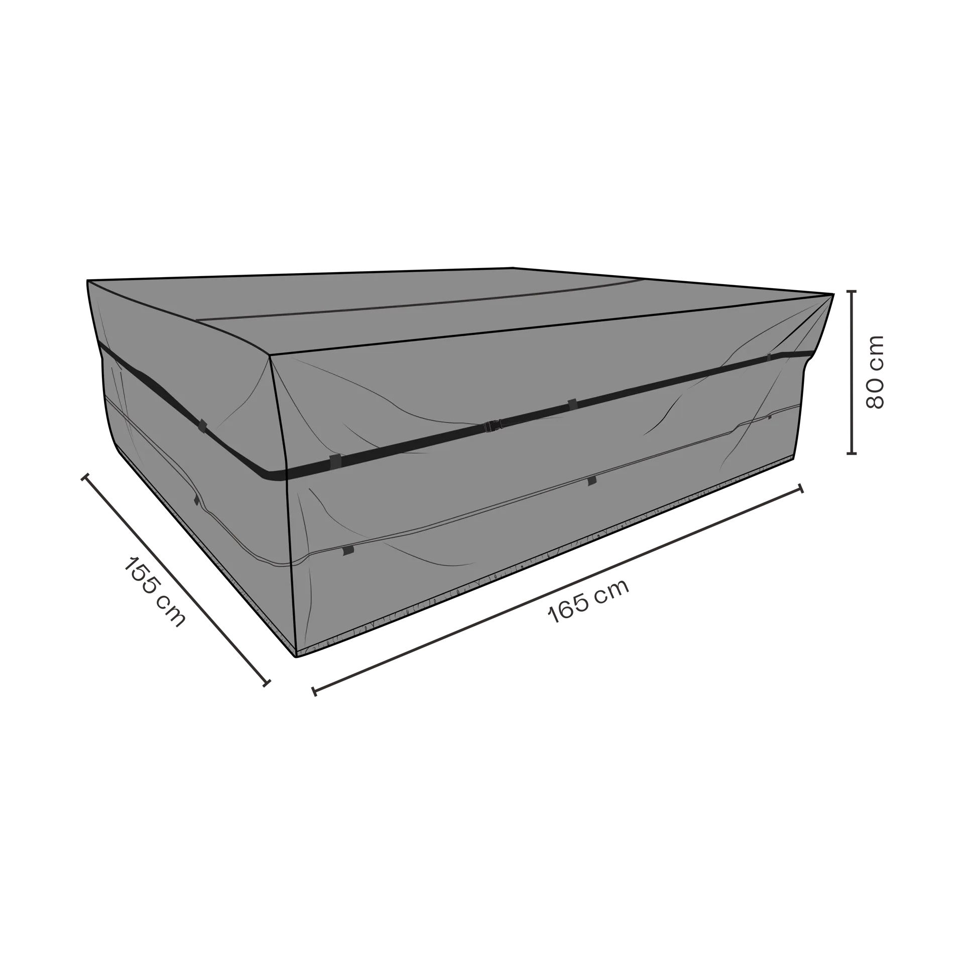 Funda protectora para Brafab conjunto de mesa y sillas, Negro 165x155 cm Brafab