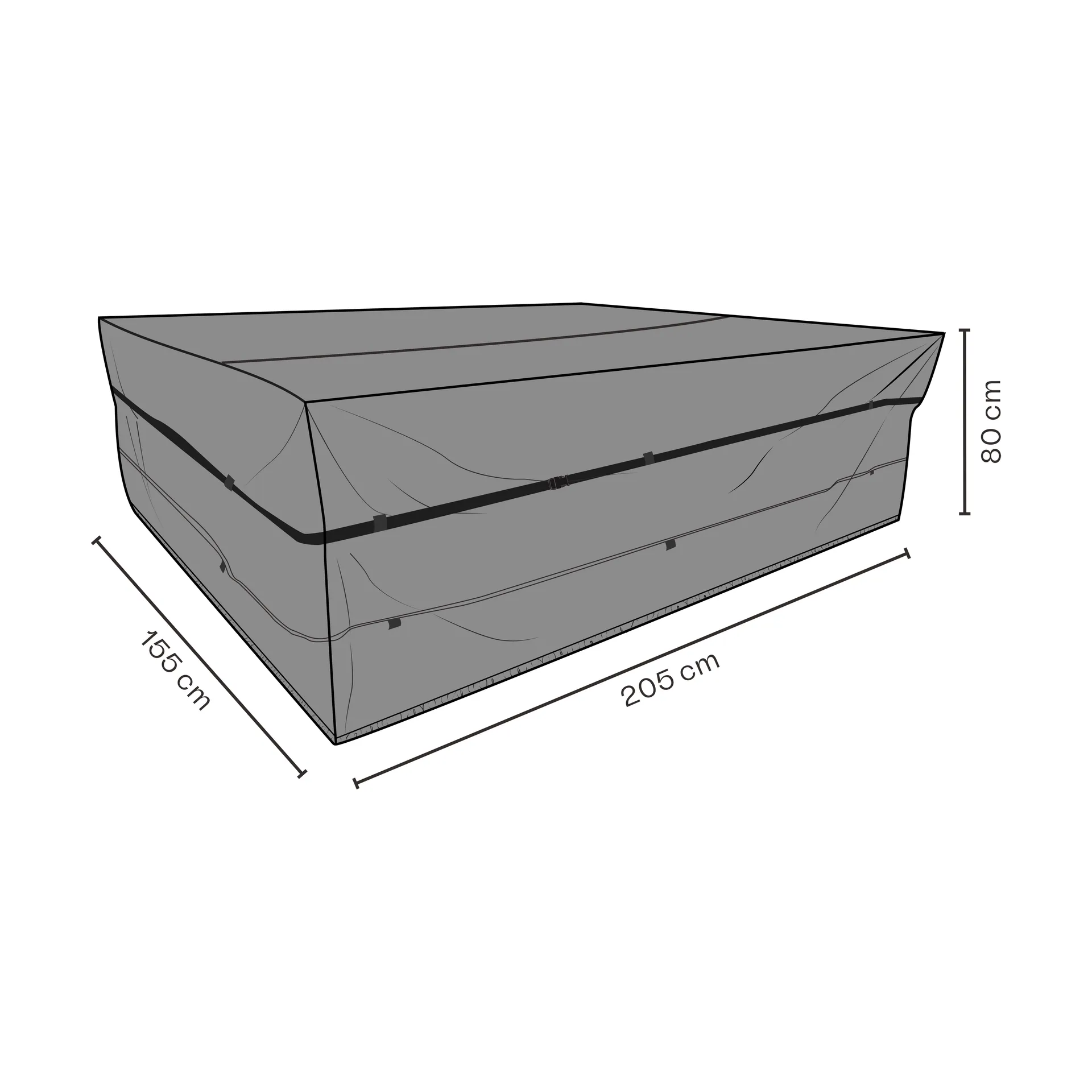 Funda protectora para Brafab conjunto de mesa y sillas, Negro 205x155 cm Brafab