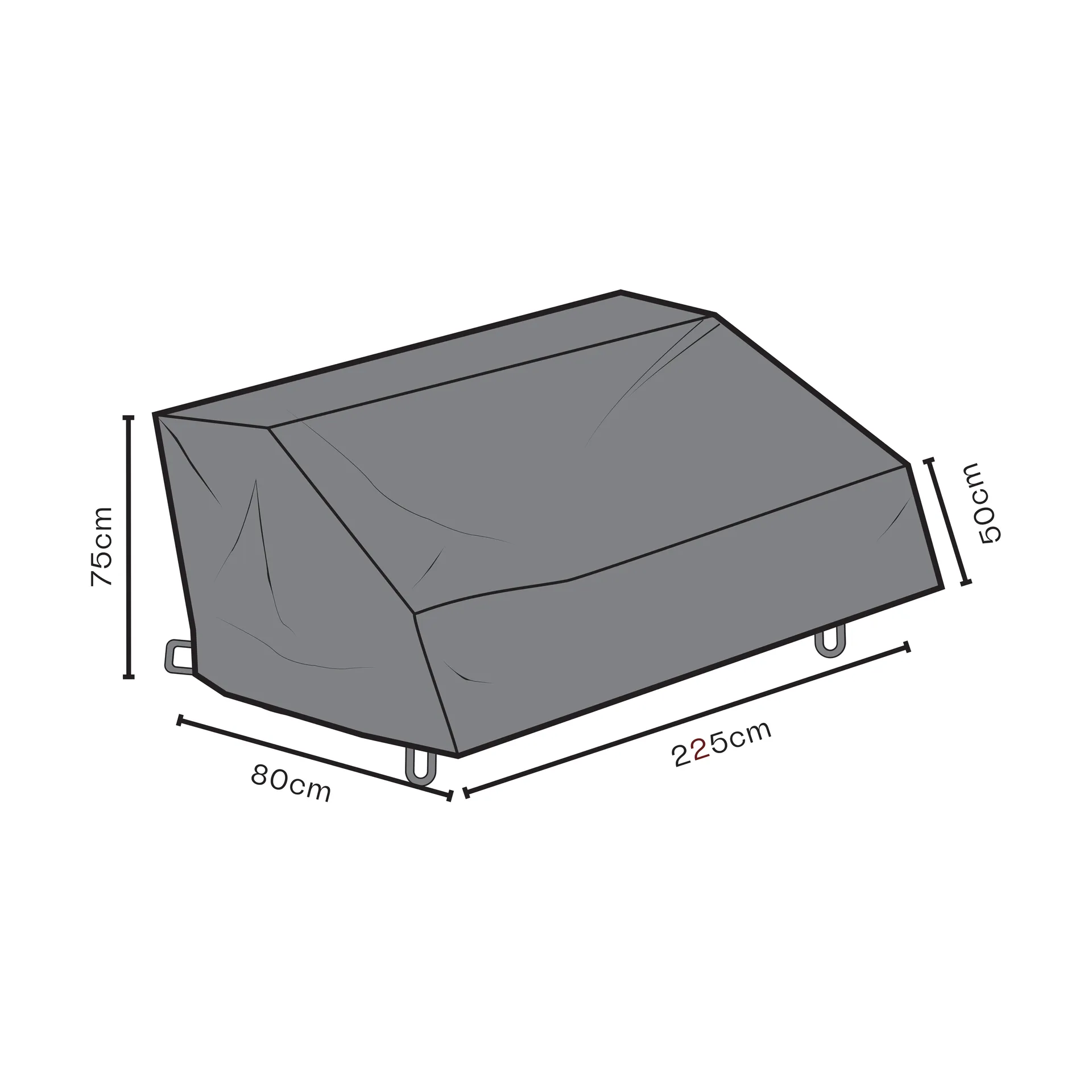 Funda protectora para Brafab sofá, Negro 80 cm Brafab