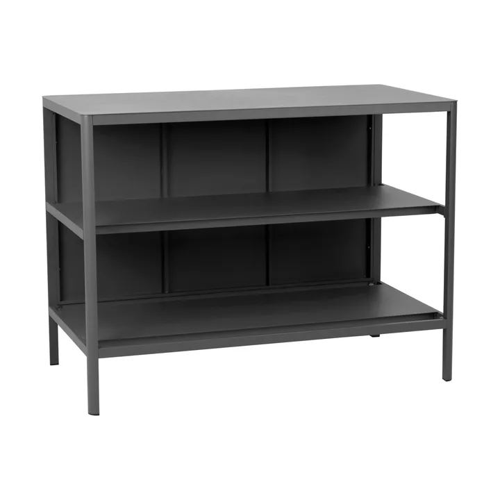 Kelia cocina de exterior con banco y estantes - Antracita, 121x91x64 cm - Brafab