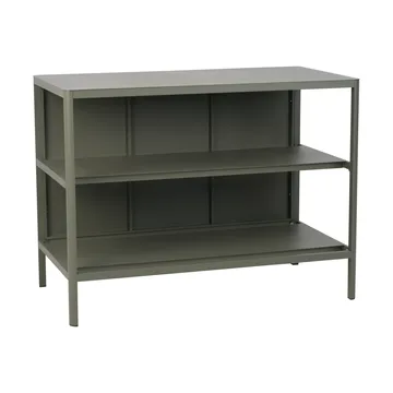 Kelia cocina de exterior con banco y estantes - Nordic green, 121x91x64 cm - Brafab