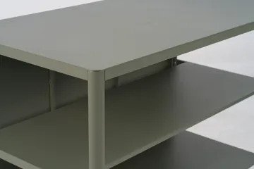 Kelia cocina de exterior con banco y estantes - Nordic green, 121x91x64 cm - Brafab