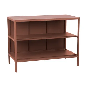 Kelia cocina de exterior con banco y estantes - Zin red, 121x91x64 cm - Brafab