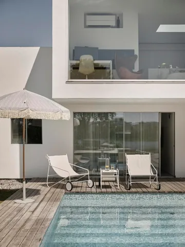 Mesa auxiliar Poul Table - White-off white, 72x44 cm - Brafab