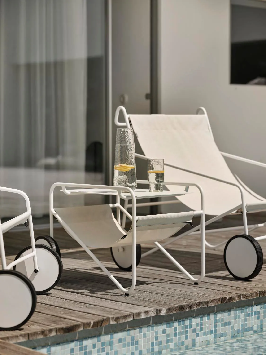 Mesa auxiliar Poul Table, White-off white, 72x44 cm Brafab