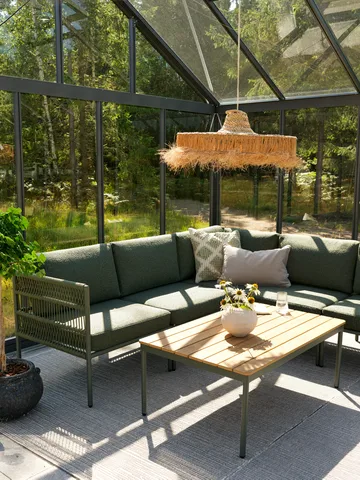 Mesa de centro Reno - Nordic green-natural wood, 110x70 cm - Brafab