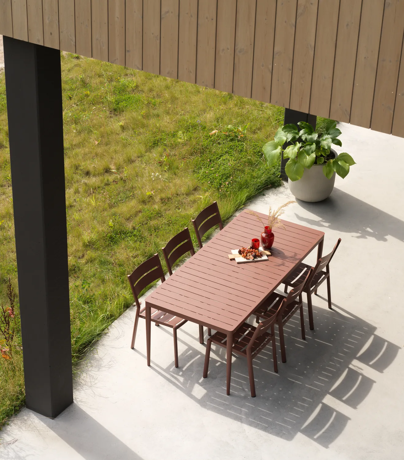 Mesa de comedor Bigby, Zin Red, 195x90 cm Brafab