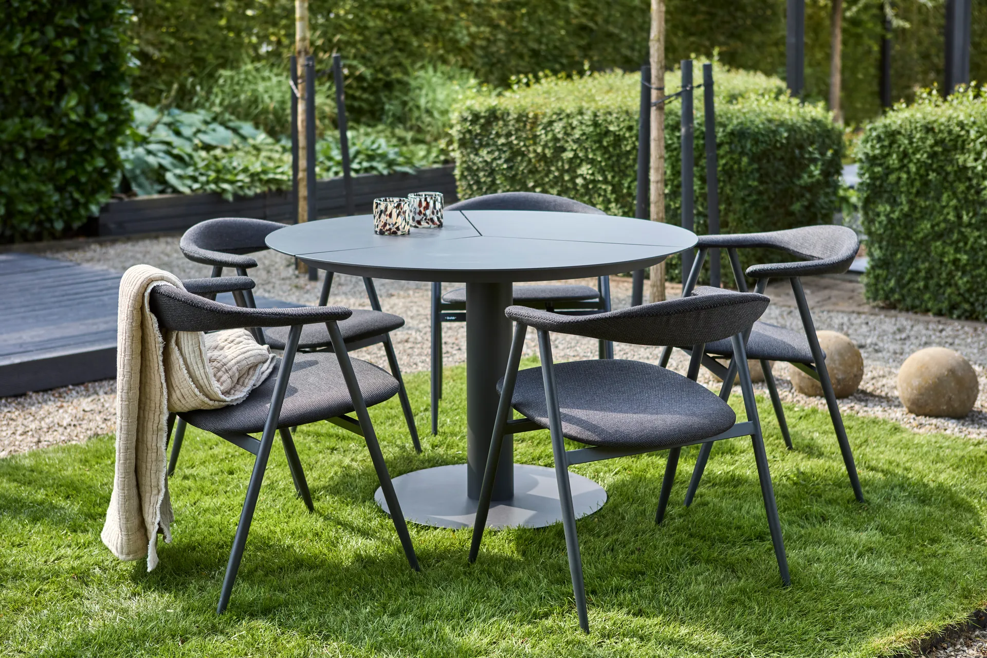 Mesa de comedor Peace Ø110 cm Anthracite,  Brafab