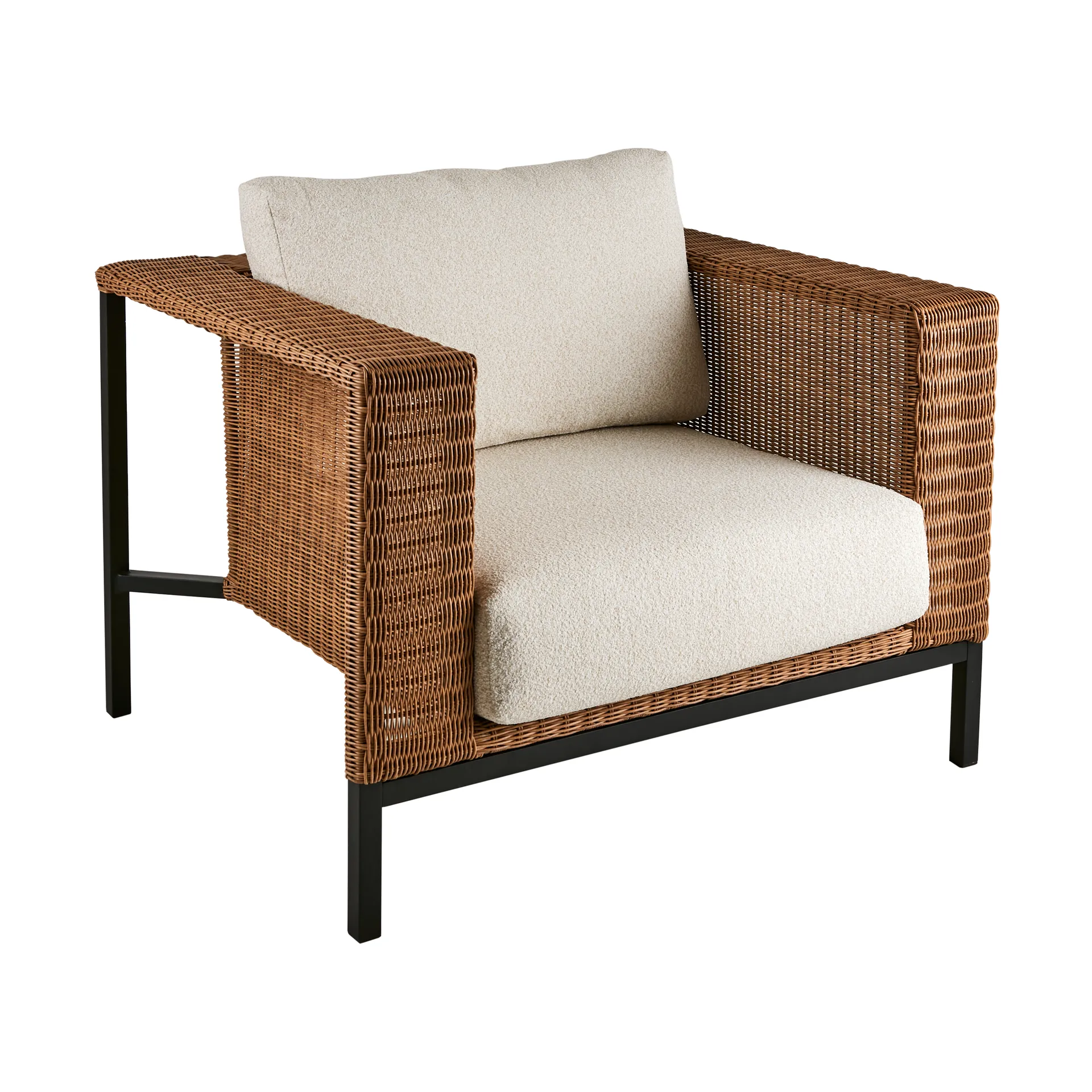 Sillón lounge Shell, Teddy rice-negro Brafab