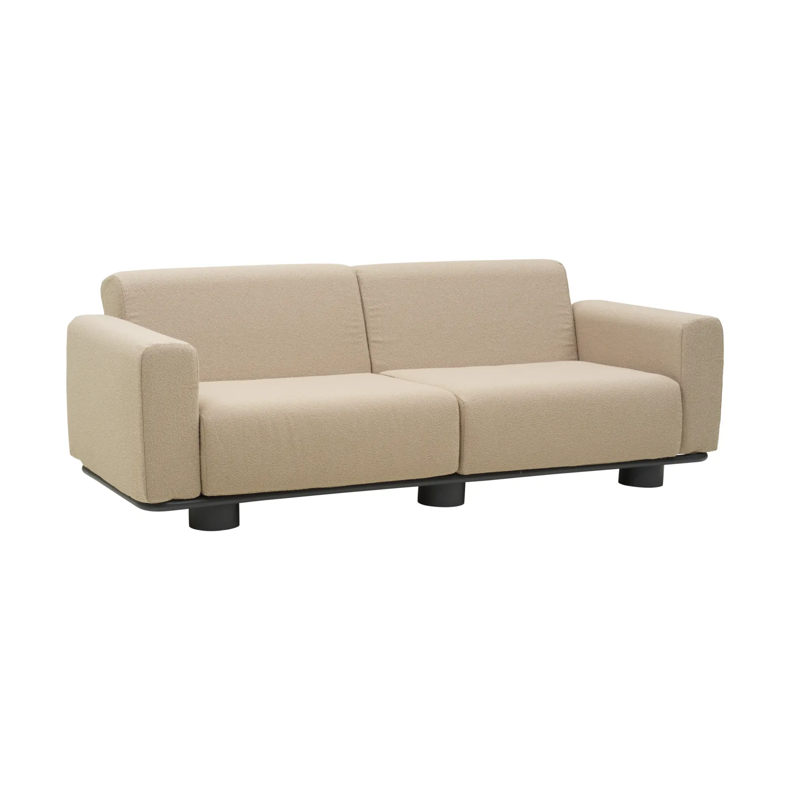 Sofá Bolster, Antracita-teddy beige, 2,5 plazas Brafab