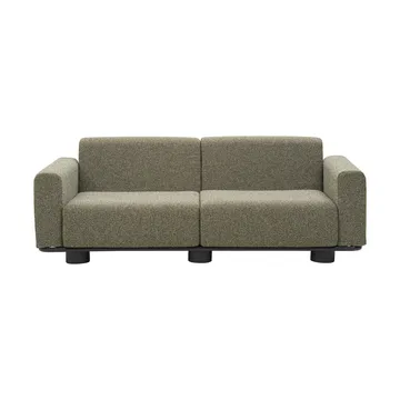 Sofá Bolster - Antracita-teddy verde, 2,5 plazas - Brafab