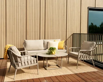 Sofá Coleville - Khaki-burlap beige, 3 plazas - Brafab