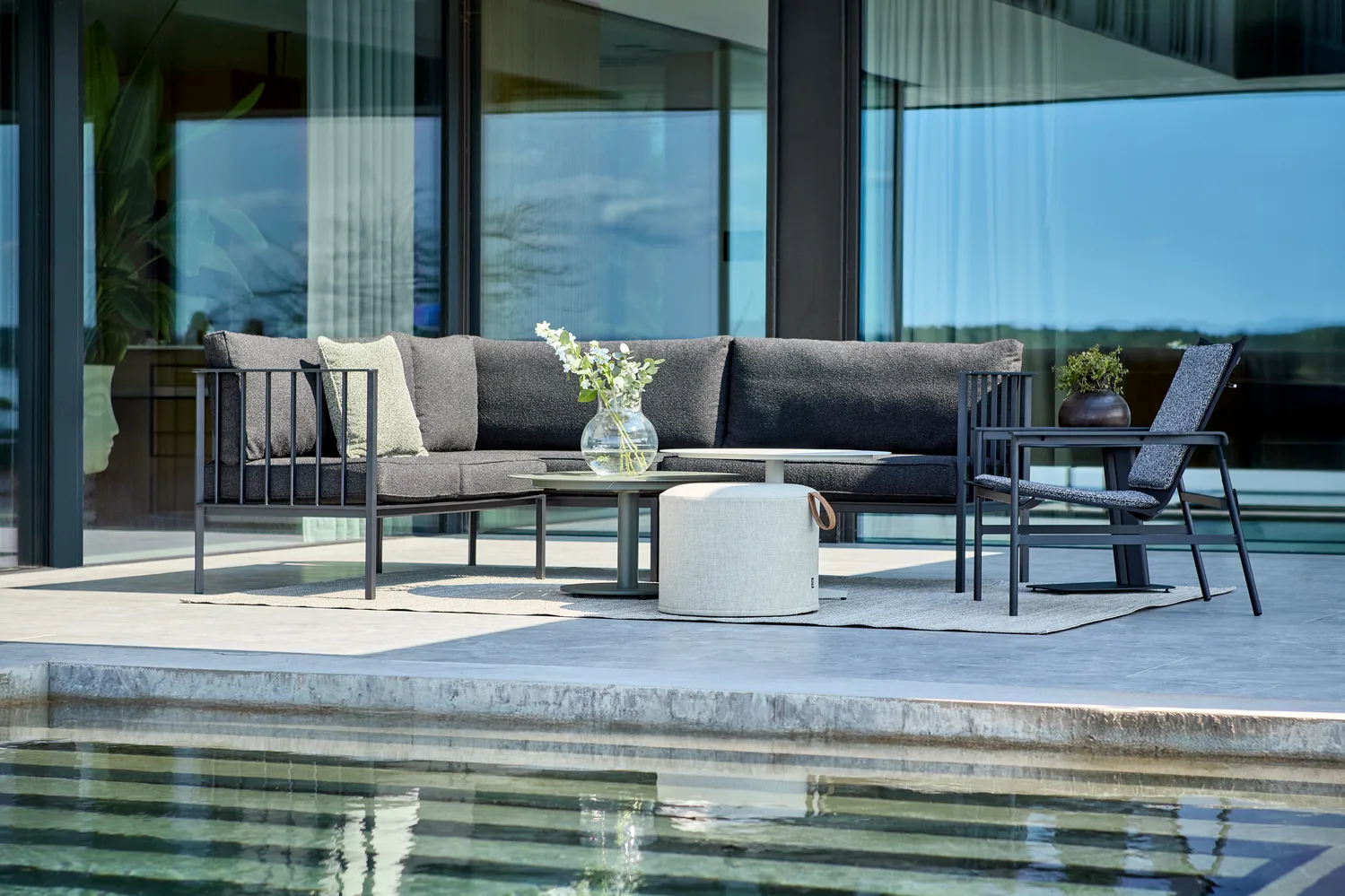 Sofá esquinero Upper, Negro-teddy black Brafab