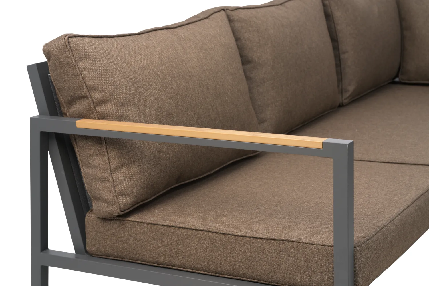 Sofá modular Cap, Antracita-marrón, 6 plazas Brafab