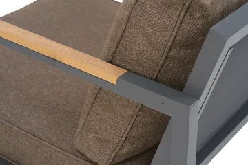 Sofá modular Cap - Antracita-marrón, 6 plazas - Brafab