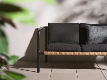 Sofá Motty - Svart-teddy black, 2 plazas - Brafab