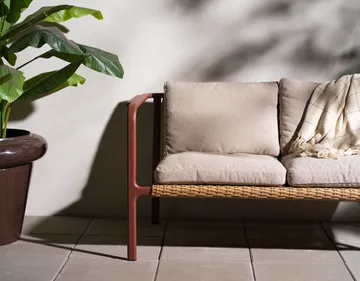 Sofá Motty - Zin red-teddy beige, 2 plazas - Brafab