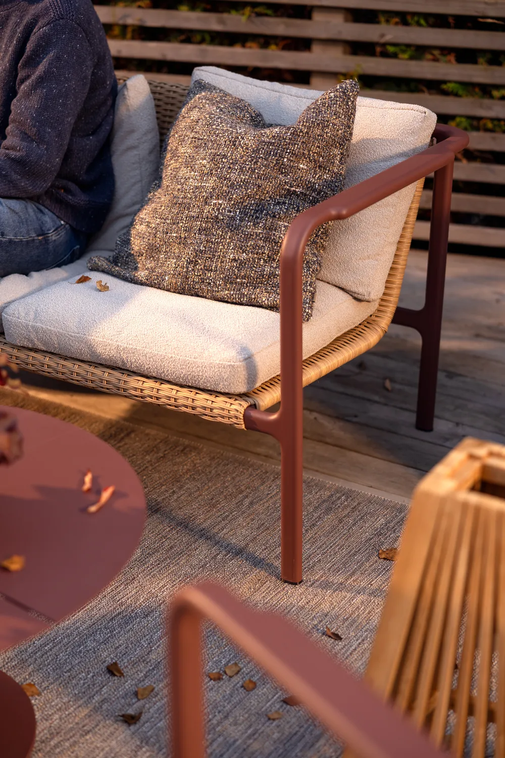 Sofá Motty, Zin red-teddy beige, 2 plazas Brafab