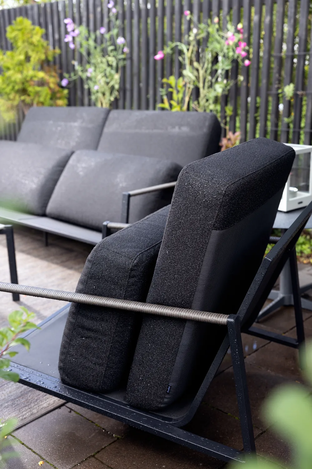 Sofá Naos, Negro-teddy black, 2,5 plazas Brafab