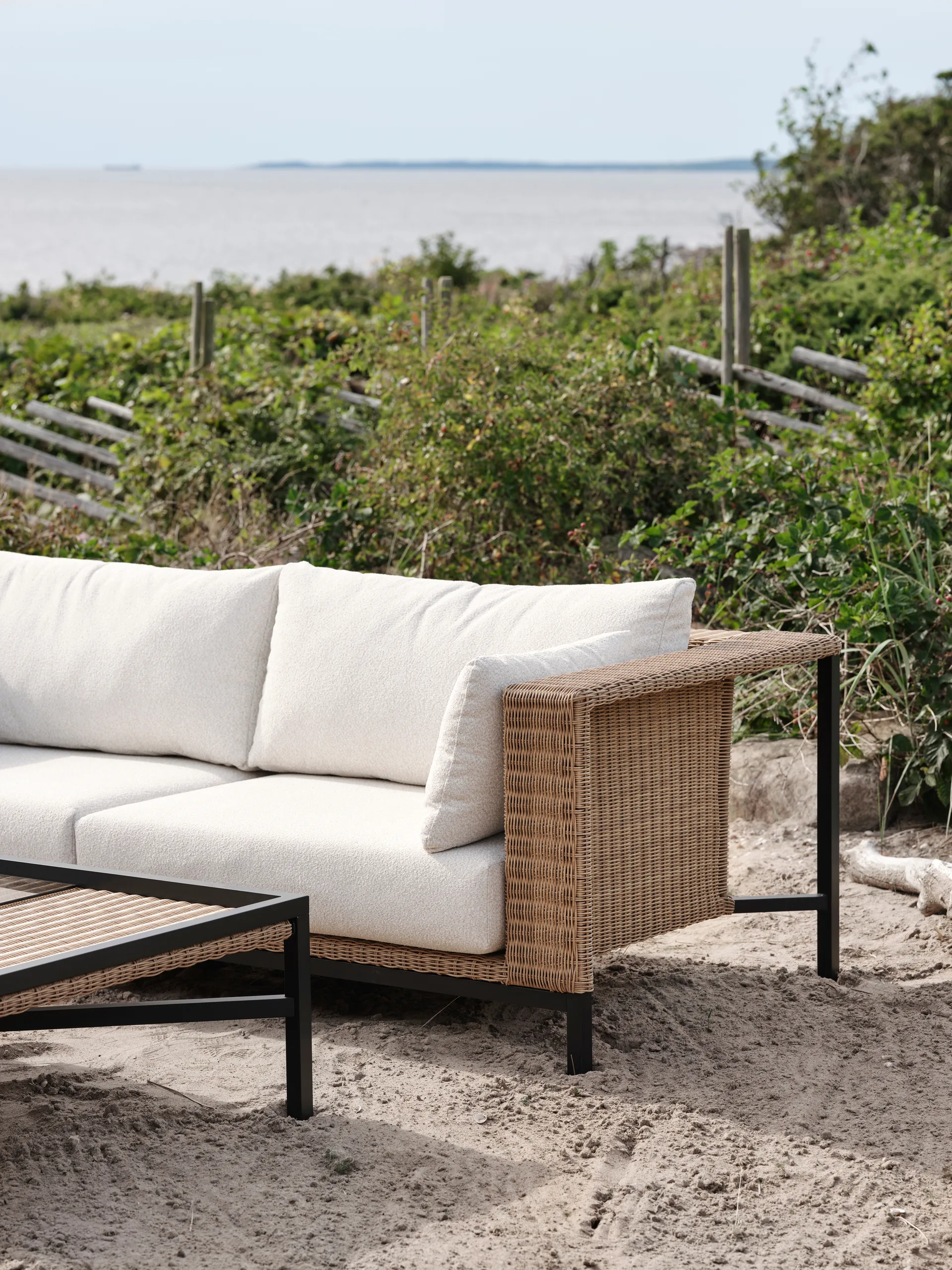 Sofá Shell, Teddy rice-negro Brafab