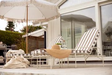 Tumbona Arts 196x96 cm - Soft White-rayas beige - Brafab