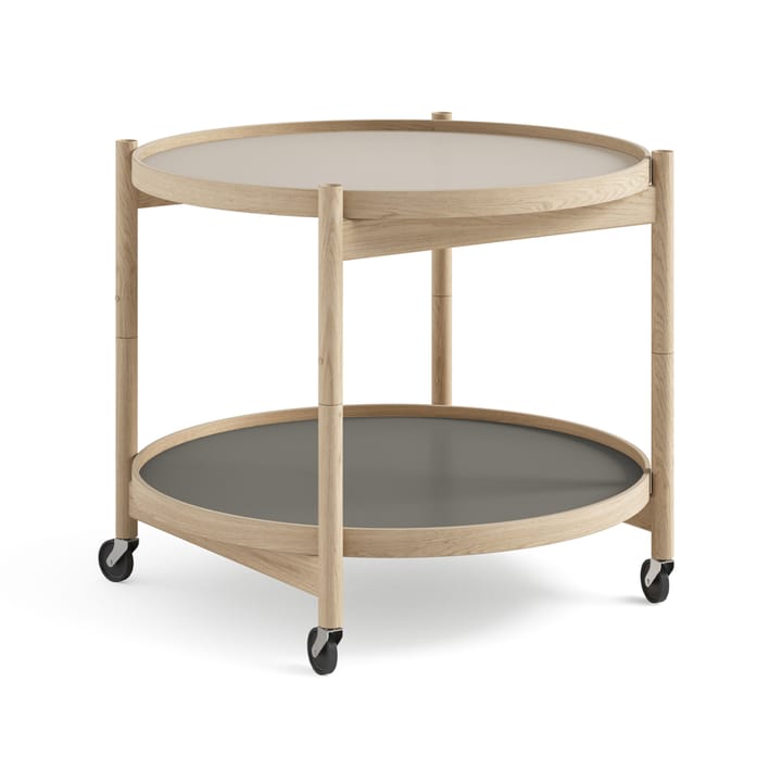 Carrito Bølling Tray Table model 60 - Stone, estructura de roble sin tratar - Brdr. Krüger