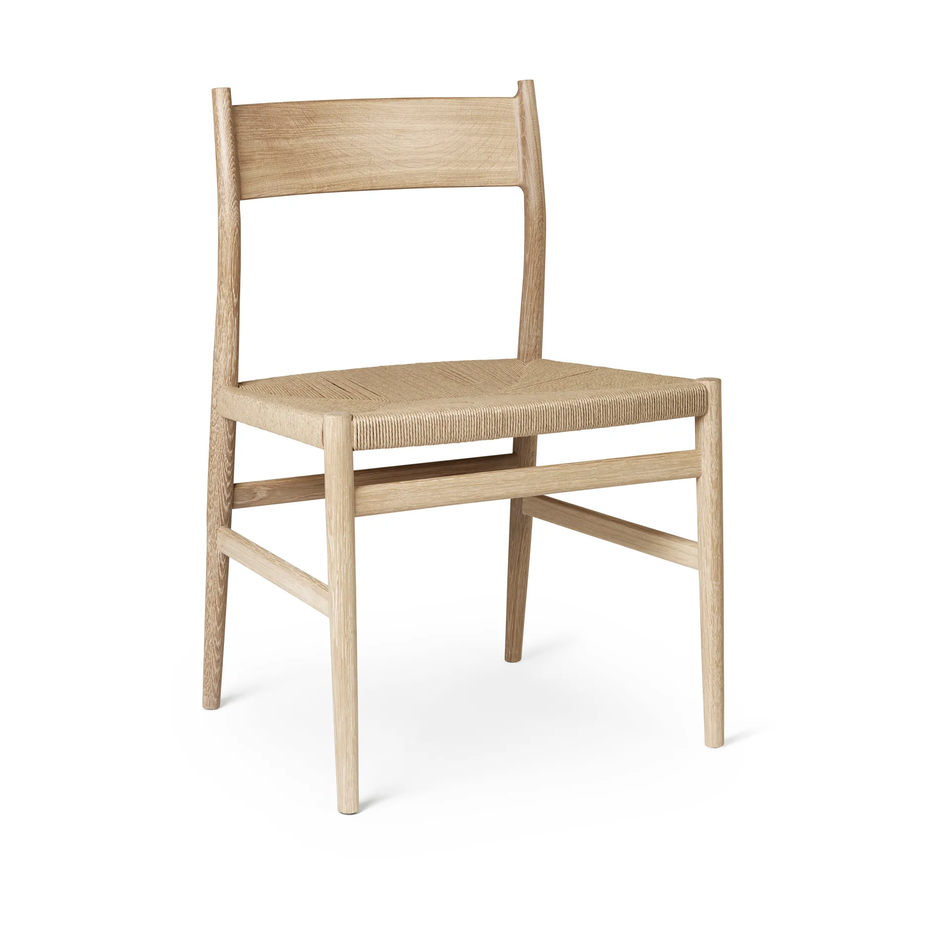 Silla Arv asiento tejido, Roble aceitado blanco-cordón de papel Brdr. Krüger