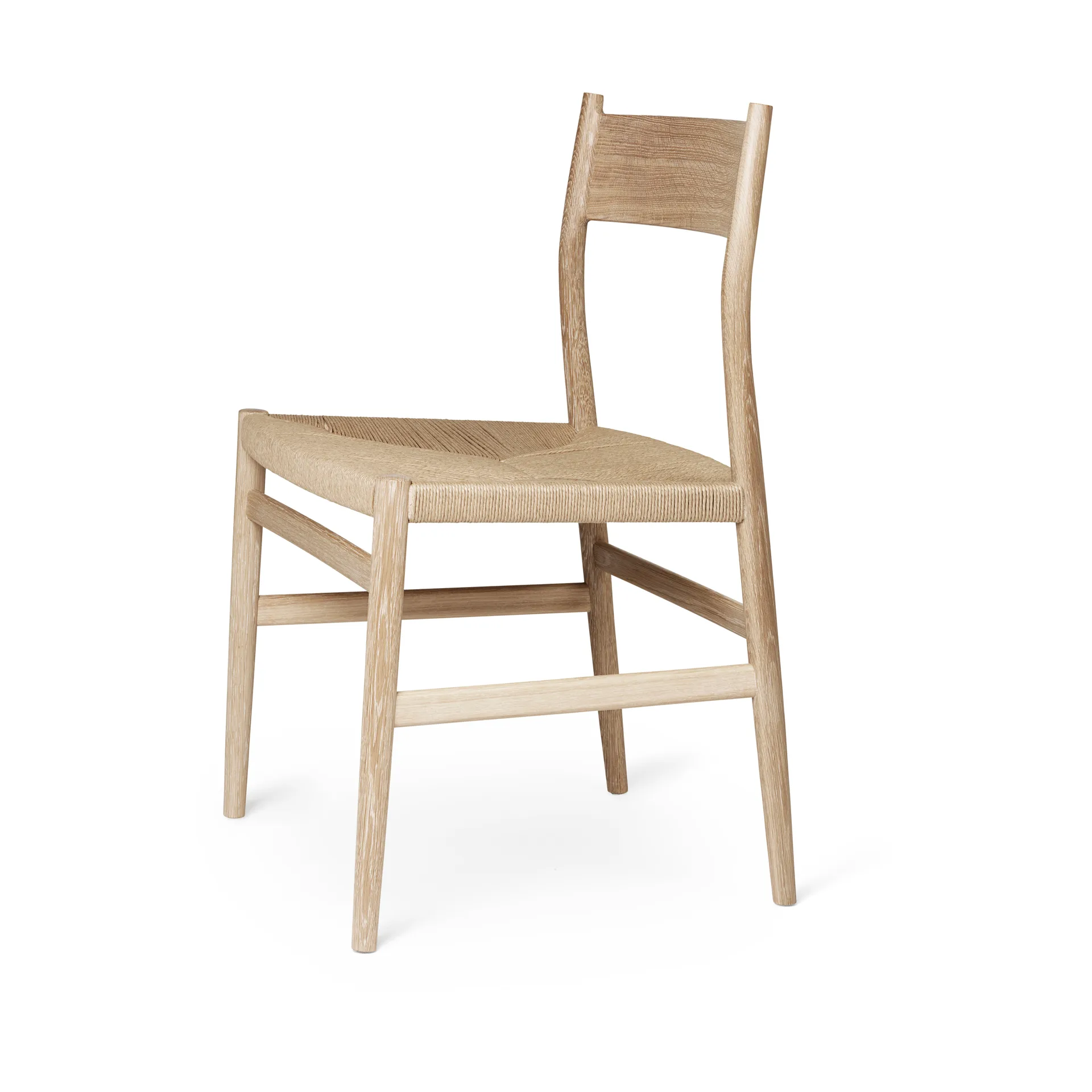 Silla Arv asiento tejido, Roble aceitado blanco-cordón de papel Brdr. Krüger