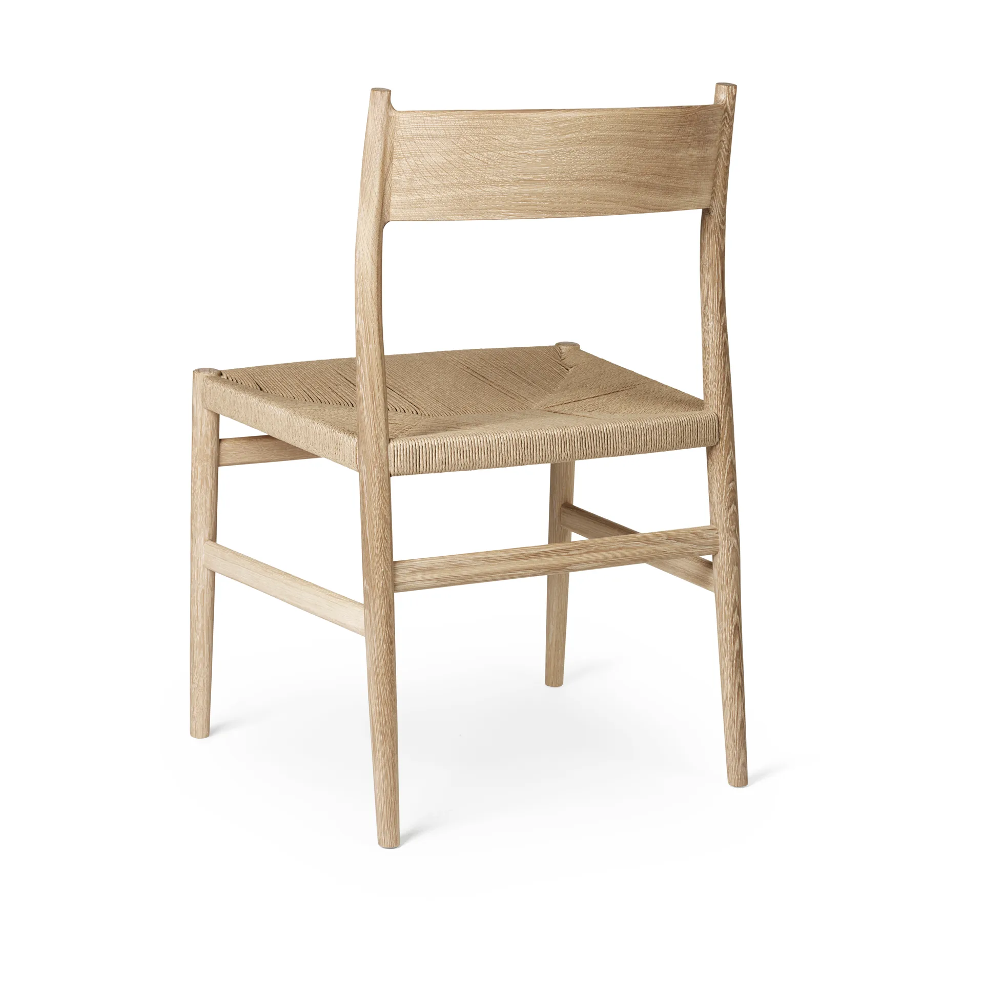 Silla Arv asiento tejido, Roble aceitado blanco-cordón de papel Brdr. Krüger