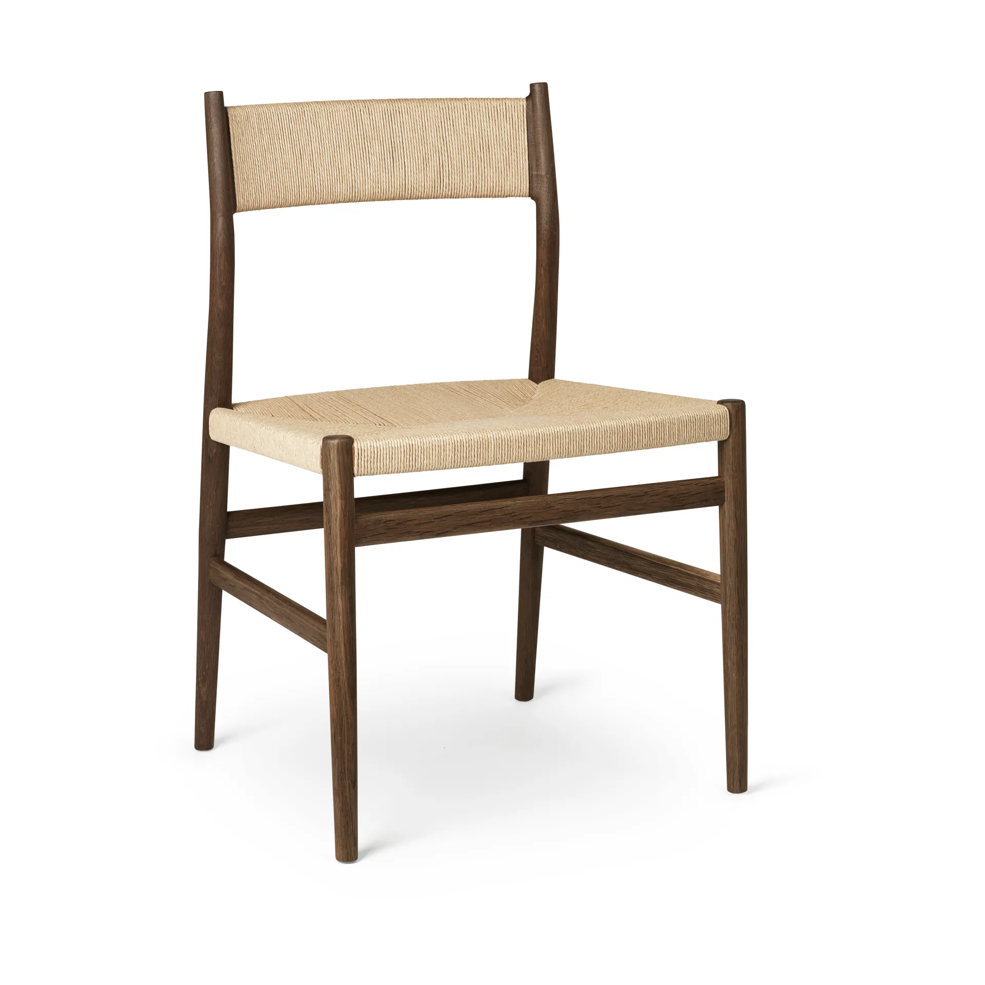 Silla Arv respaldo y asiento tejidos, Roble aceitado ahumado-cordón de papel Brdr. Krüger