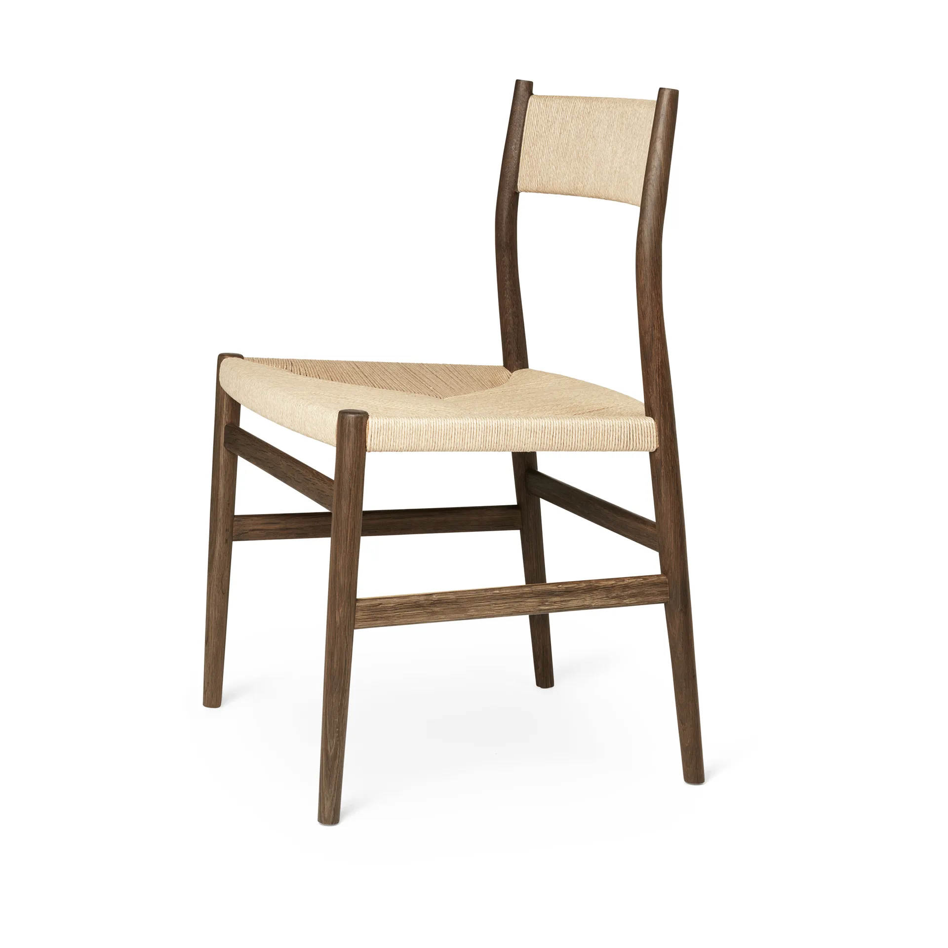 Silla Arv respaldo y asiento tejidos, Roble aceitado ahumado-cordón de papel Brdr. Krüger