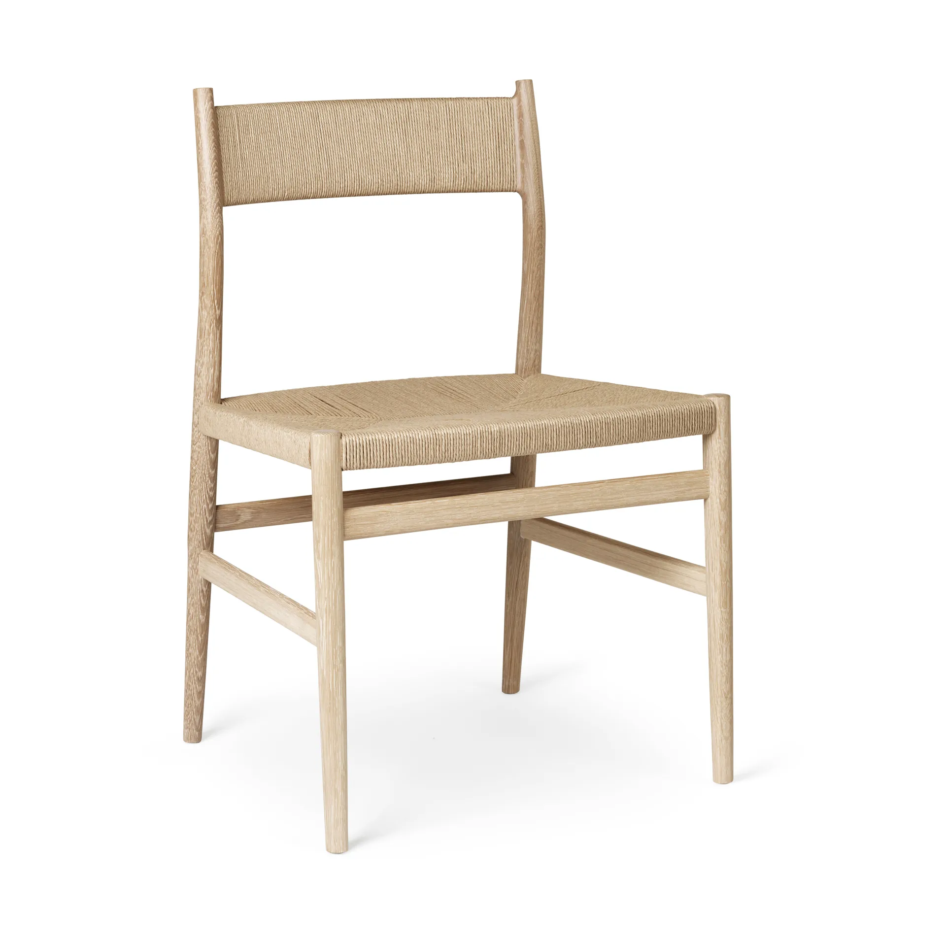 Silla Arv respaldo y asiento tejidos, Roble aceitado blanco-cordón de papel Brdr. Krüger