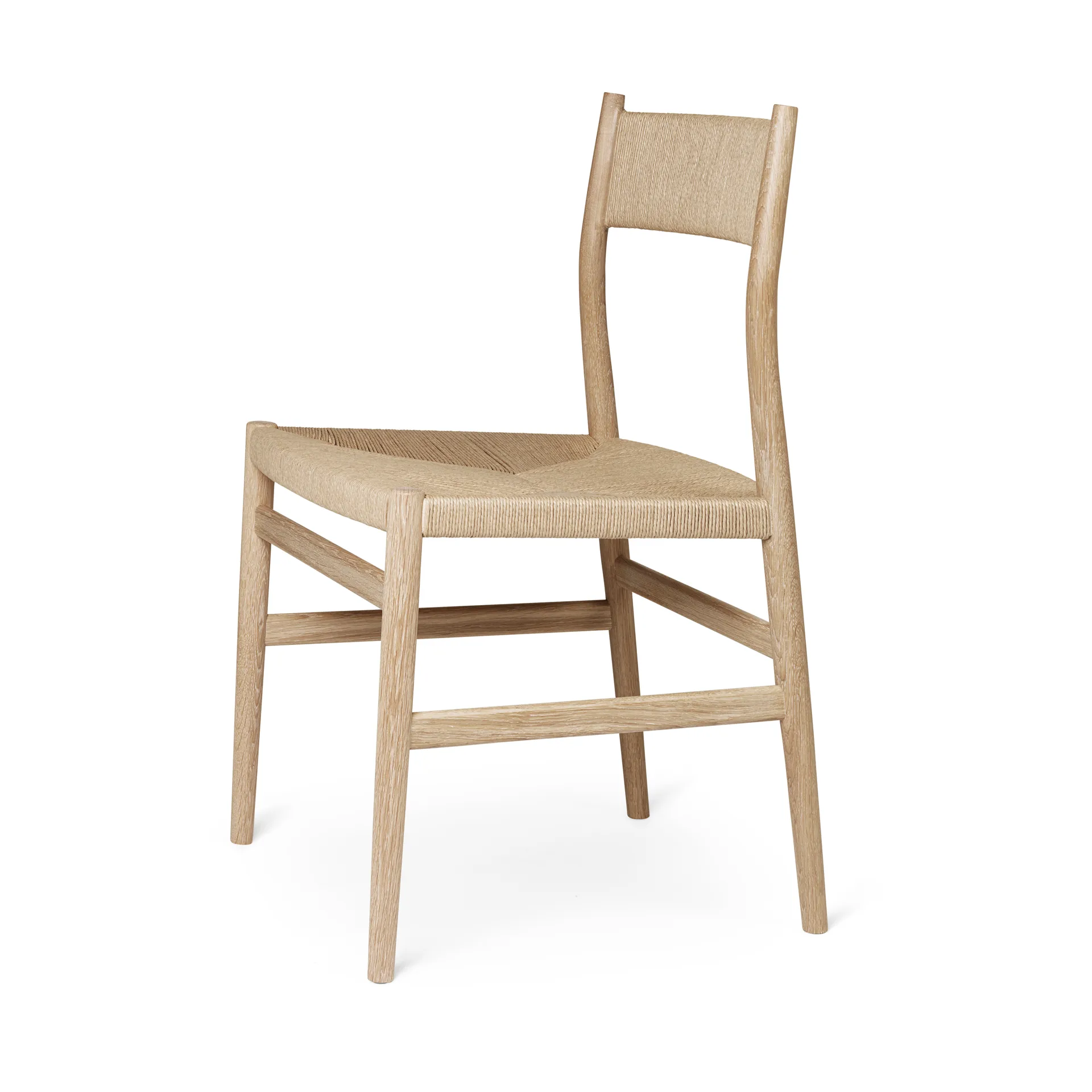Silla Arv respaldo y asiento tejidos, Roble aceitado blanco-cordón de papel Brdr. Krüger