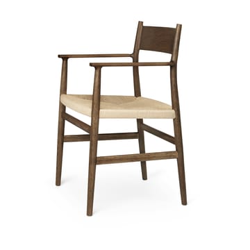 Silla con reposabrazos Arv asiento tejido - Roble aceitado ahumado-cordón de papel - Brdr. Krüger