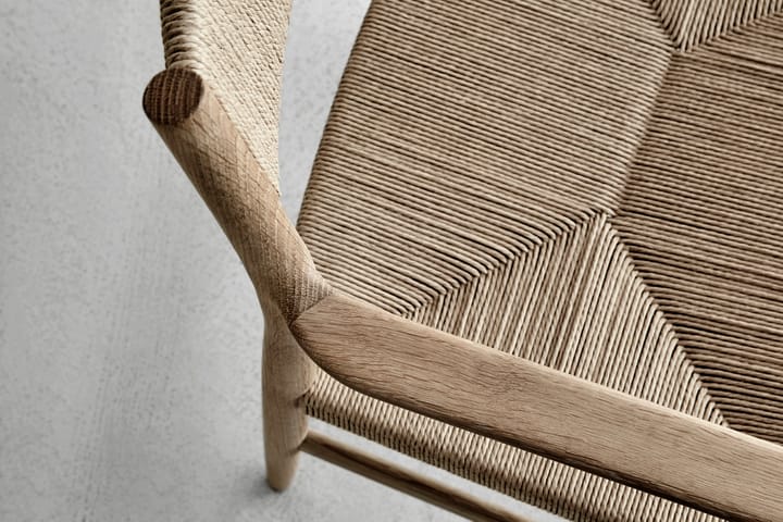Silla con reposabrazos Arv asiento tejido, Roble aceitado blanco-cordón de papel Brdr. Krüger