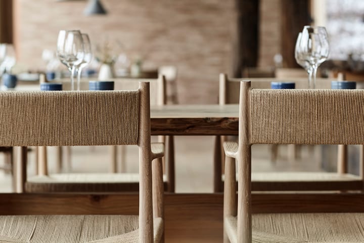 Silla con reposabrazos Arv asiento tejido, Roble aceitado blanco-cordón de papel Brdr. Krüger