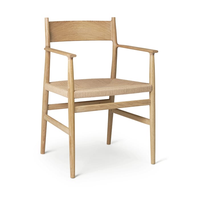 Silla con reposabrazos Arv asiento tejido - Roble aceitado-cordón de papel - Brdr. Krüger