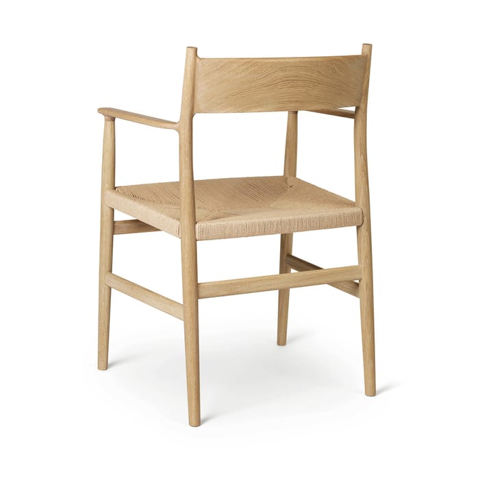 Silla con reposabrazos Arv asiento tejido - Roble aceitado-cordón de papel - Brdr. Krüger