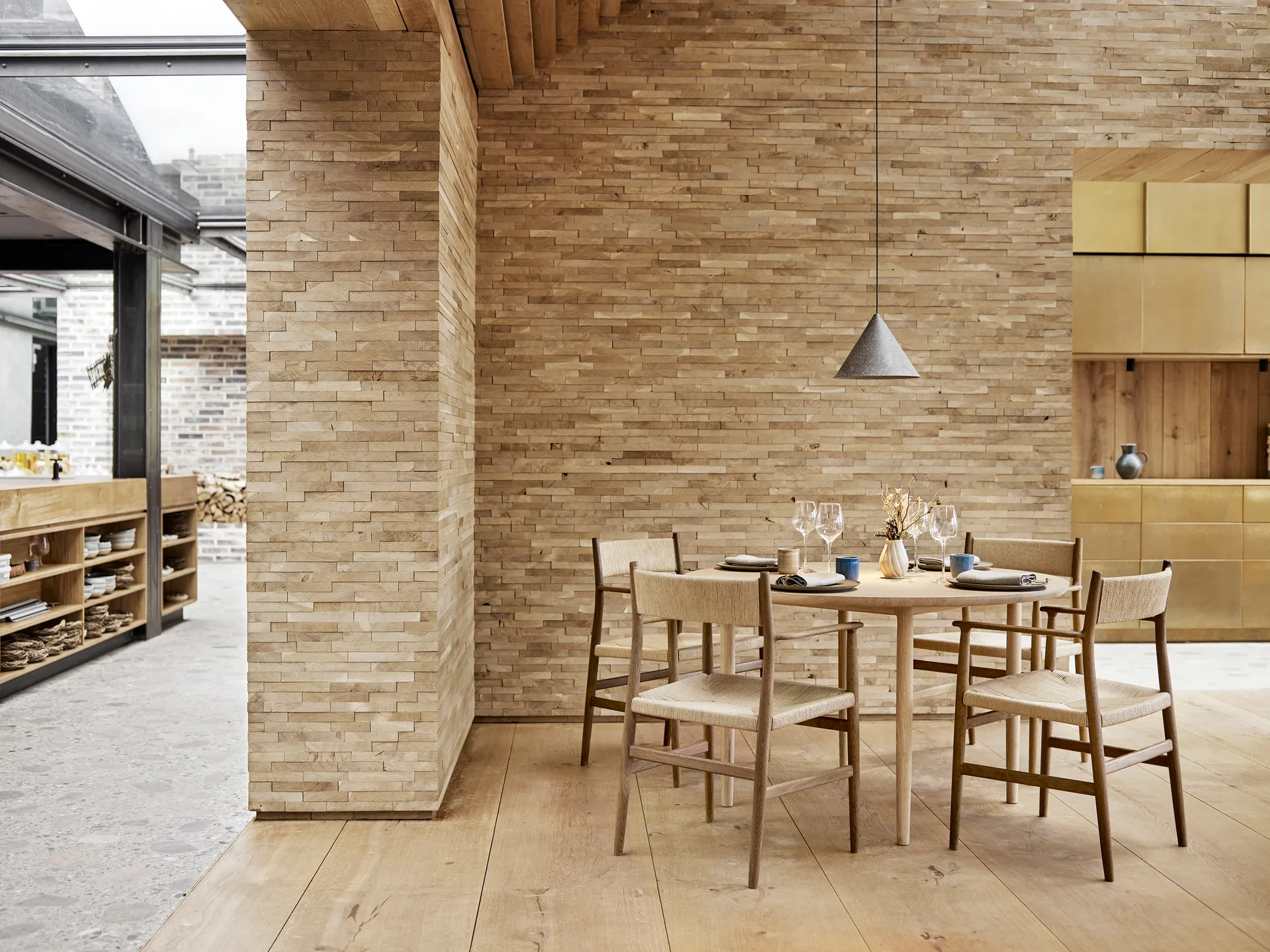 Silla con reposabrazos Arv asiento tejido, Roble aceitado-cordón de papel Brdr. Krüger