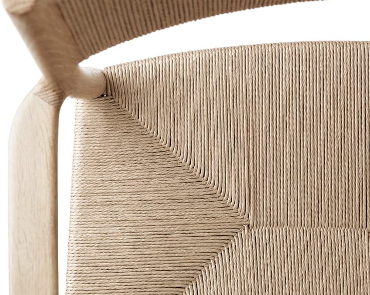 Silla con reposabrazos Arv respaldo y asiento tejidos, Roble aceitado blanco-cordón de papel Brdr. Krüger