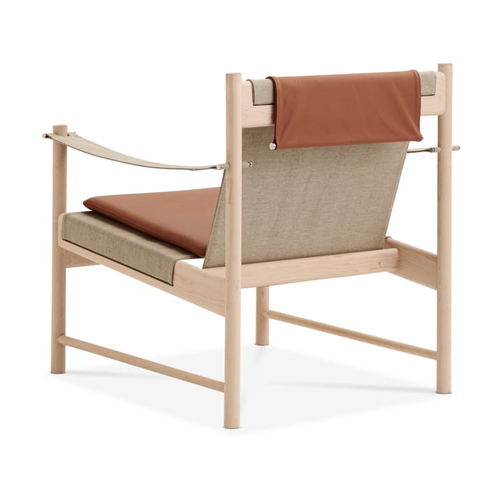 Sillón HB, Arce aceitado blanco-cuero brandy Brdr. Krüger
